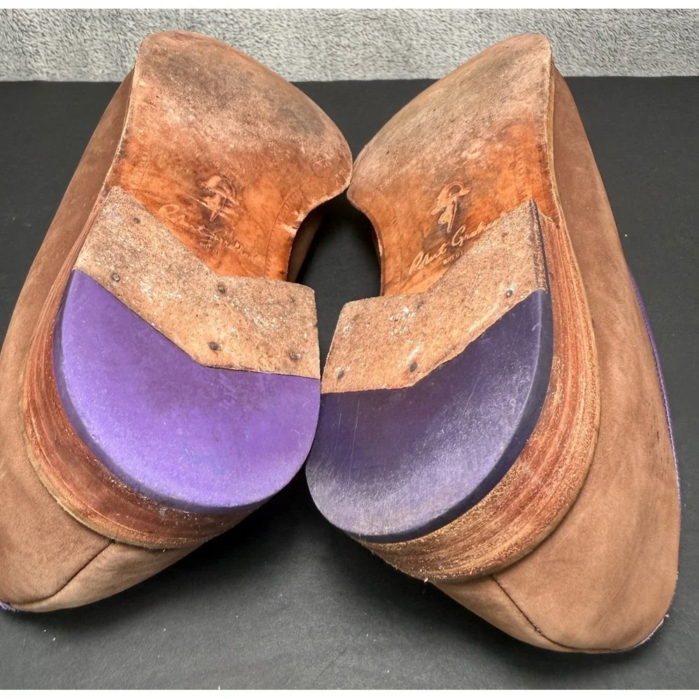Robert Graham MOMA Loafers Mens Size 11.5 D Brown Purple Leather Paisley IN1002